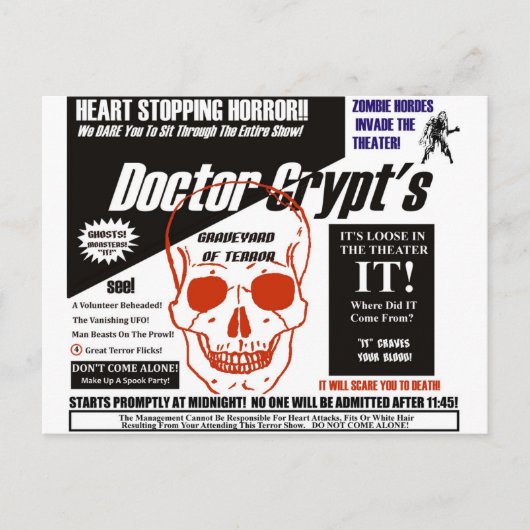 De Geest van Dr. Crypt's toont Briefkaart (Voorkant)