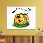 De geest van Halloween, Bat, Ghost en Spider Canvas Afdruk (Insitu (Woonkamer))
