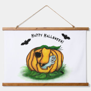 De geest van Halloween, Bat, Ghost en Spider Hangend Wandkleed