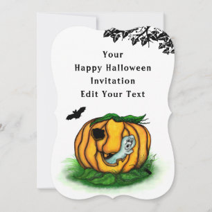 De geest van Halloween, Bat, Ghost en Spider Kaart