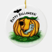 De geest van Halloween, Bat, Ghost en Spider Keramisch Ornament (Achterkant)