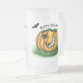 De geest van Halloween, Bat, Ghost en Spider Matglas Bierpul (Voorkant rechts)