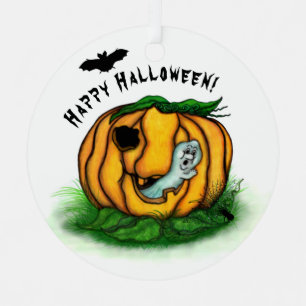 De geest van Halloween, Bat, Ghost en Spider Metalen Ornament
