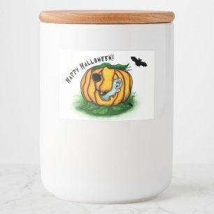 De geest van Halloween, Bat, Ghost en Spider Voedselcontainer Etiket