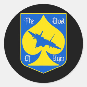 De Geest Van Kiev Kiev Oekraïne Aas Piloot Ronde Sticker