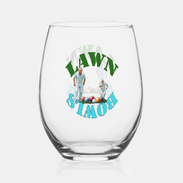De Geest van Lawn Bowls: Bowlers en Bowls Wijnglas Zonder Voet