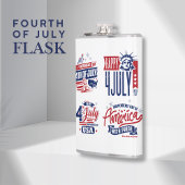 De geest van onafhankelijkheid op 4 juli heupfles