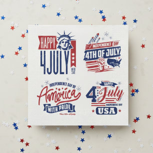 De geest van onafhankelijkheid op 4 juli servet