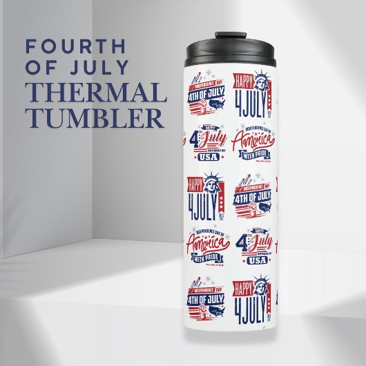 De geest van onafhankelijkheid op 4 juli thermosbeker