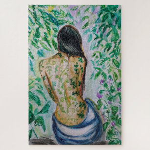 De geheime tuin Jigzaag Puzzle - Natuur vrouw Legpuzzel