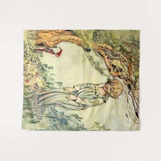 “De geheime tuin” Sprookjeskunst van Charles Robin Wandkleed (Voorkant (horizontaal))