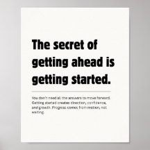 De Geheimen Van Vooruitkomen Quote Poster