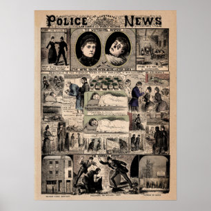 De geïllustreerde politieagent Jack the Ripper Poster