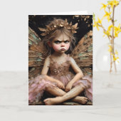 De geïrriteerde kleine lieve fee kaart (Gele Bloem)