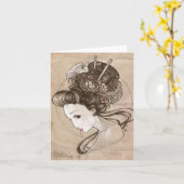De Geisha Notecard van de zombie Kaart (Gele Bloem)