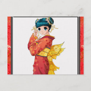 De Geisha van Anime Briefkaart