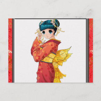 De Geisha van Anime Briefkaart