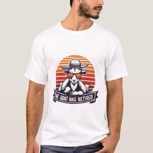 De geit heeft Sunset  Cool Goat gepensioneerd T-shirt