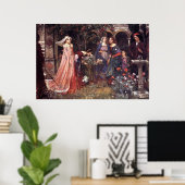 De gekantelde tuin van John William Waterhouse Poster (Thuiskantoor)