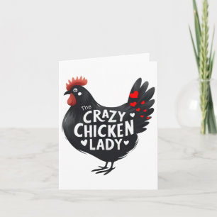 De gekke Chicken Lady Sticker Kaart
