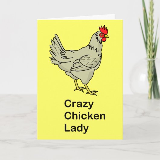 De gekke Dame van de Kip Kaart (Voorkant)