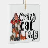 De gekke kat-dame in je leven keramisch ornament (Rechts)