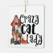 De gekke kat-dame in je leven keramisch ornament (Links)