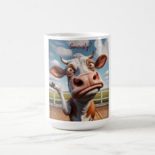 De Gekke Koe - "Serieus?" Grappig offerte ontwerp Koffiemok