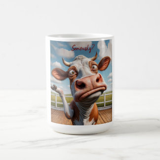 De Gekke Koe - "Serieus?" Grappig offerte ontwerp Koffiemok