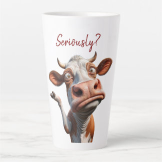 De Gekke Koe - "Serieus?" Grappig offerte ontwerp Latte Mok