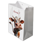 De Gekke Koe - "Serieus?" Grappig offerte ontwerp Medium Cadeauzakje (Achterkant Gekanteld)