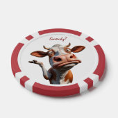 De Gekke Koe - "Serieus?" Grappig offerte ontwerp Poker Chips (Enkel)