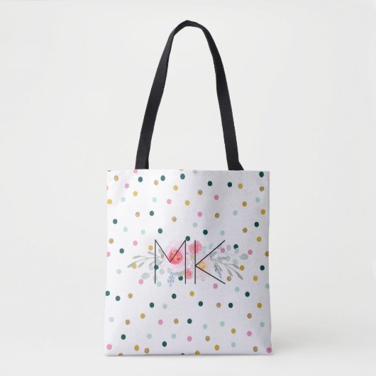 De gekleurde Canvas tas van de Dot van Polka met u (Voorkant)