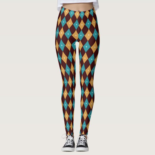De gekleurde diamanten voelen leggings (Voorkant)
