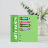 De gekleurde groene Uitnodiging van de Partij van  (Staand voorkant)