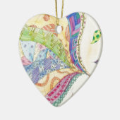 De gekleurde quilt keramisch ornament (Links)