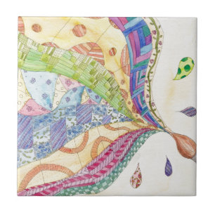 De gekleurde quilt tegeltje