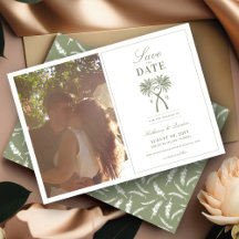 De geknoteerde palm Trees tropical Wedding Save th