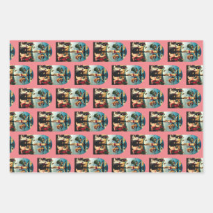 De gekruisigde Christus met de Maagd Maria Inpakpapier Vel