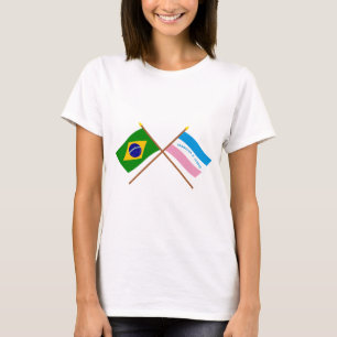 De gekruiste vlaggen van Brazilië en Espírito Sant T-shirt