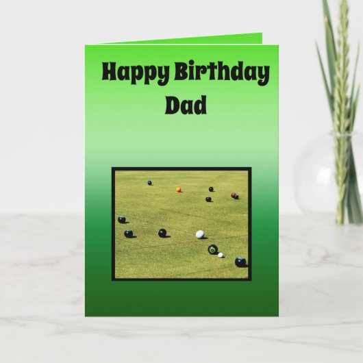 De gekweekte Bowls Theme Fathers Birthday, Kaart (Voorkant)