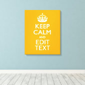 De gele achtergrond van het verkeer houdt kalm en  canvas afdruk (Insitu (Houten vloer))