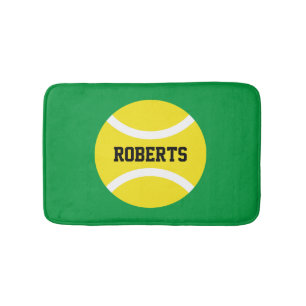 De gele badmat van de tennisbal met douanenaam