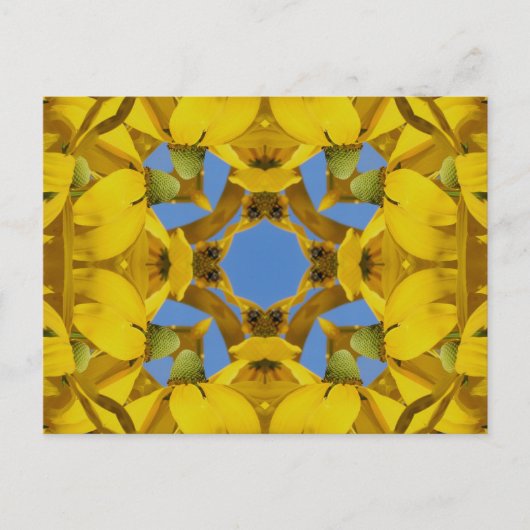 De gele Bloem Postcar van de Kunst van de Briefkaart (Voorkant)