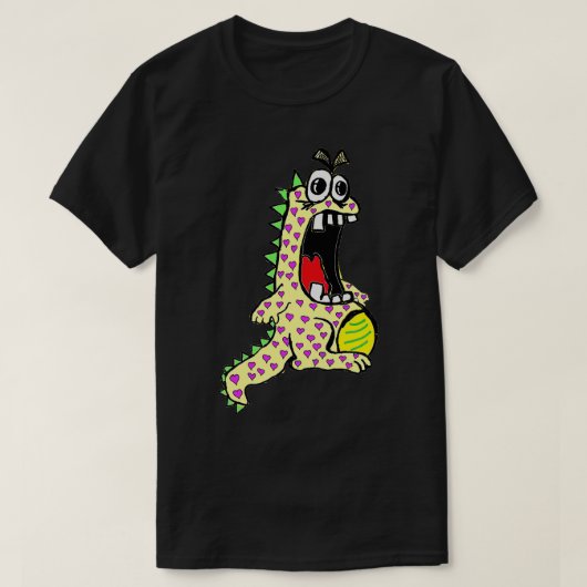 De gele dinosaurus van de liefde t-shirt (Design voorkant)
