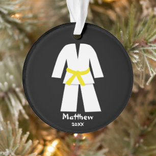 De Gele Gepersonaliseerde Riem van de Karate van Ornament