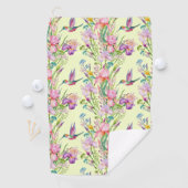 De Gele Hummingbird Garden Golf Towel Golfhanddoek (Insitu)
