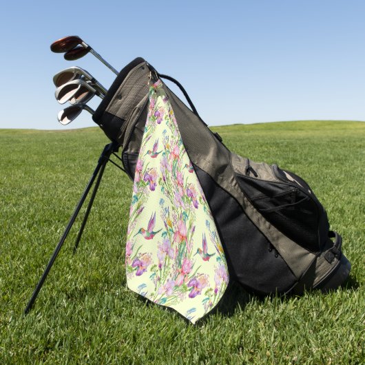 De Gele Hummingbird Garden Golf Towel Golfhanddoek (Groen)