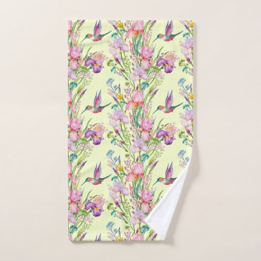 De gele kolibrie tuin badhanddoek set bad handdoek (Handdoek)
