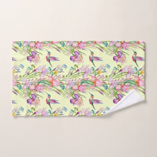 De gele kolibrie tuin badhanddoek set bad handdoek (Handdoek)